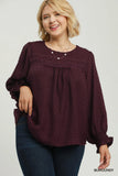 Swiss Dot Aubergine Top
