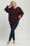 Swiss Dot Aubergine Top