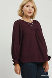 Swiss Dot Aubergine Top