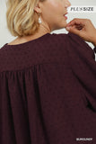 Swiss Dot Aubergine Top