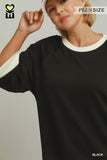 Colour Block Luxe Knit Top in Black