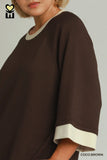 Colour Block Luxe Knit Top in Brown