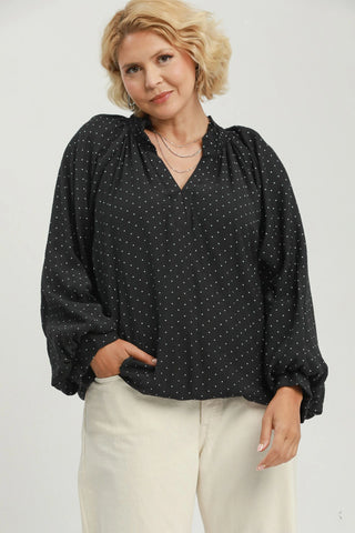 Polka Dot Bubble Hem Top