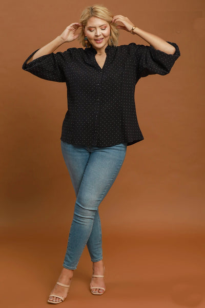Polka Dot Button Up Top