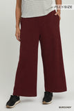 Textured Wide Leg Pant in Merlot