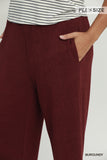Textured Wide Leg Pant in Merlot