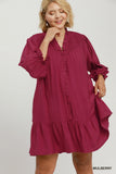 Smocked & Ruffle Mulberry Dress