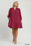 Smocked & Ruffle Mulberry Dress