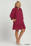 Smocked & Ruffle Mulberry Dress