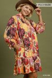 Floral Smocked Yoke Button Up Dress in Ecru