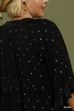 Metallic Dot Tiered Dress in Black