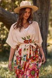 Cream Floral Kimono Duster