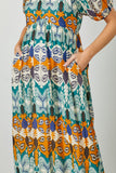 Multi Colour Abstract Print Maxi