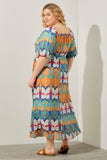 Multi Colour Abstract Print Maxi