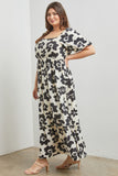 Cream with Black Florals Maxi Dress *FINAL SALE*