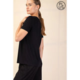 Essential Round Neck Top in Black