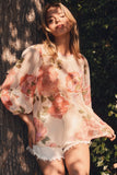 Mesh Cream Floral Top