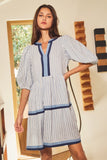 Stripe Contrast Blue Stripe Dress