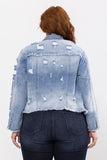 Distressed Denim Jacket in Medium Wash