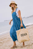 Denim Overalls Tiered Dress