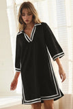 Black with White Contrast Dress