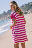 Stripe Collared Shift Dress in Black
