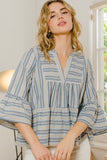 Multi Stripe Baby Doll Top