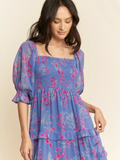 Periwinkle Chiffon Tiered Dress