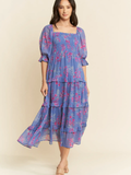 Periwinkle Chiffon Tiered Dress
