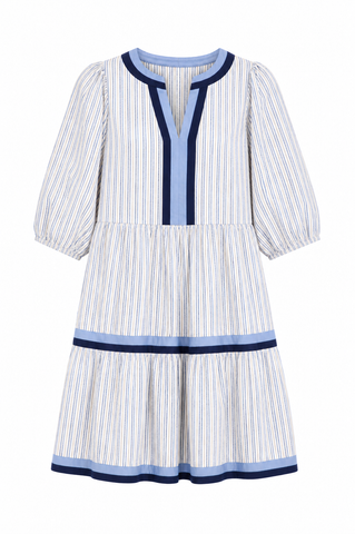 Stripe Contrast Blue Stripe Dress
