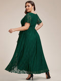 Lace Ruffle Gown in Green