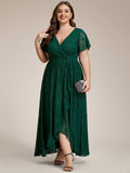 Lace Ruffle Gown in Green