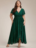 Lace Ruffle Gown in Green