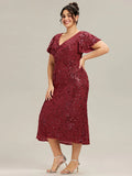 Sequin Mermaid Formal Dress in Wine