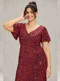 Sequin Mermaid Formal Dress in Wine