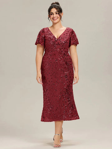 Sequin Mermaid Formal Dress in Wine