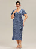 Sequin Mermaid Formal Dress in Dusty Blue