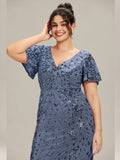 Sequin Mermaid Formal Dress in Dusty Blue