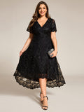 Lace Embroidered Hi Lo Formal Dress