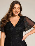 Lace Embroidered Hi Lo Formal Dress