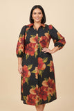 Deep Floral Shirt Dress