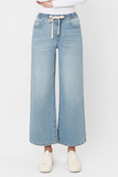 Light Wash Elastic Wide Leg Denim