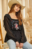 Embroidered Swiss Dot Top