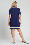 Polo Two Tone Dress in Navy