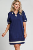 Polo Two Tone Dress in Navy