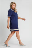 Polo Two Tone Dress in Navy