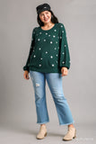 Star Stamp Sweater in Forest Green