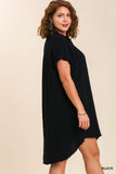 Cotton Shirt Dress in Black