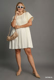 Two Tone Knit Top Pleated Dress