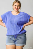 Linen Blend Drawstring Hem Tee